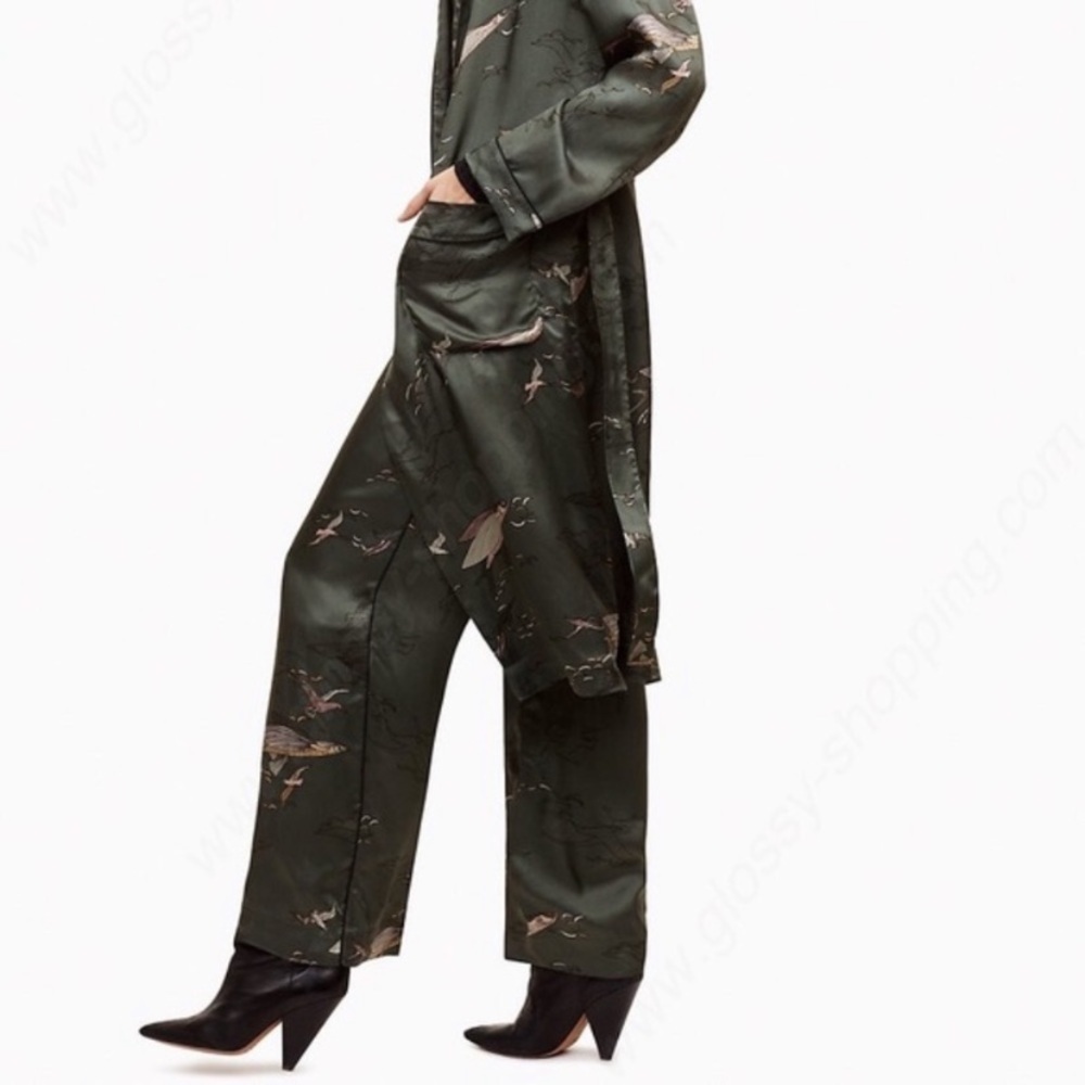 Wilfred Green Printed Wide Leg Pants